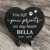 You Left Paw Prints On Our Hearts Personalized Name Memorial Heart Shaped Stone LM32 899237