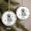 Personalized Dog Lover Toile De Jouy Vintage French Style Ceramic Ornament HA75 897090