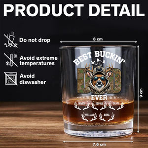 Best Buckin' Dad Hunter Whiskey Glass Personalized Gift For Hunter, Dad HO82 893806