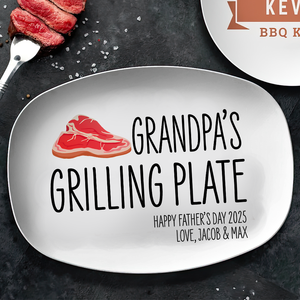 Daddy's Grilling Plate Platter Personalized Gift For Father's Day, BBQ Lovers HO82 894004