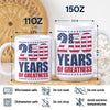 250 Years of Greatness USA Flag Patriotic 1776-2026 Anniversary White Mug LM32 895231