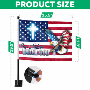 One Nation Under God Patriotic With Eagle Car Flag HO82 900962