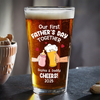 Personalized Funny Our First Fathers Day Beer Glass LM32 893663