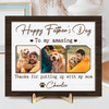 Custom Photo Happy Father's Day To My Amazing Dad 2-Layered Wooden Plaque With Stand HA75 892520