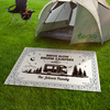 Personalized Family Name Floral Vintage Camping Patio Rug, Patio Mat HA75 892640