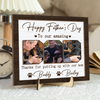 Custom Photo Happy Father's Day To My Amazing Dad 2-Layered Wooden Plaque With Stand HA75 892520