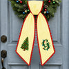 Personalized Christmas Tree Initial Stripe Wreath Sash, Custom Monogram Door Bow Decoration HO82 903918