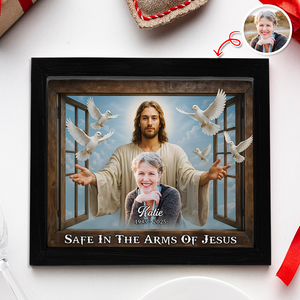 Custom Photo Safe In The Arms Of Jesus Memorial Picture Frame LM32 893901