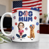 Custom Dog Mom & 3D Dog US Flag Personalized 3D Inflated Effect Printed Mug HA75 920566
