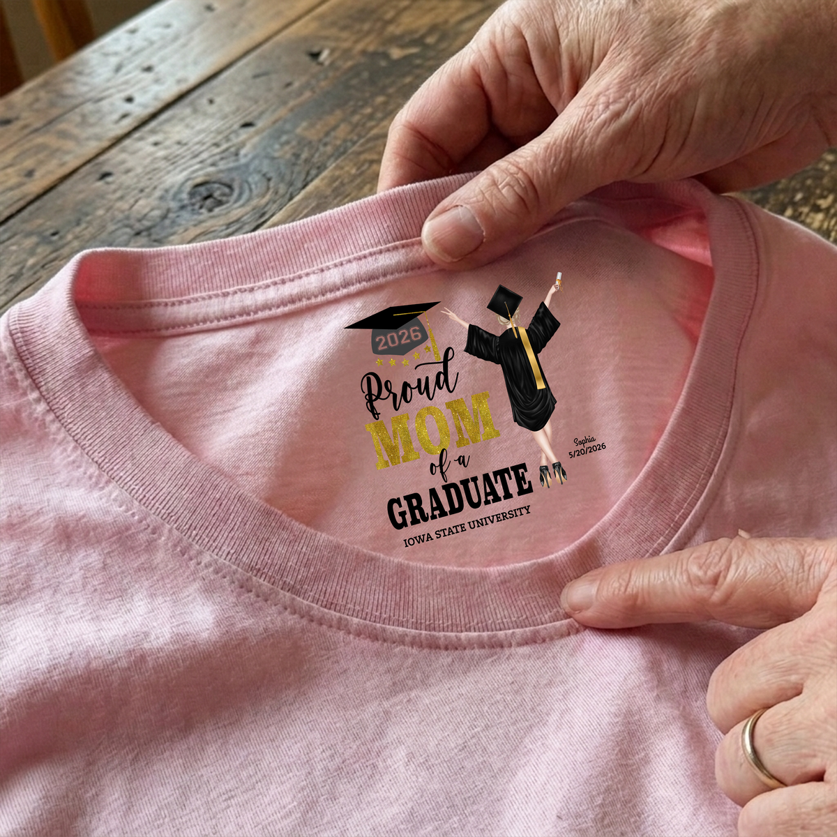 Personalized Proud Dad Proud Mom of a Graduate Back Neck Shirt LM32 899419