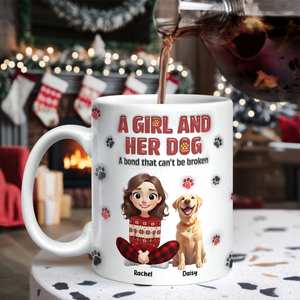 Personalized A Girl And Her Dog Version 3D Inflated Effect Mug HA75 898070