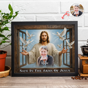 Custom Photo Safe In The Arms Of Jesus Memorial Picture Frame LM32 893901