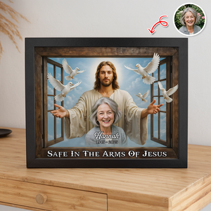 Custom Photo Safe In The Arms Of Jesus Memorial Picture Frame LM32 893901