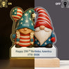 Custom Gnome Couple Happy 250th Anniversary American LED Night Light Plaque LM32 897241