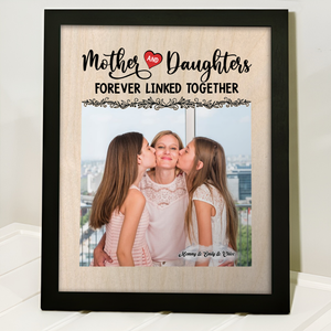Custom Photo Mom And Daughter Forever Linked Together Personalized Picture Frame CH07 895306