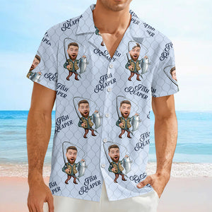 Custom Photo Fish Reaper Hawaiian Shirt Gift For Fishing Lovers HO82 894124