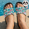 Custom Dog Photo Tropical Floral Summer Vibe Slide Sandals LM32 669119