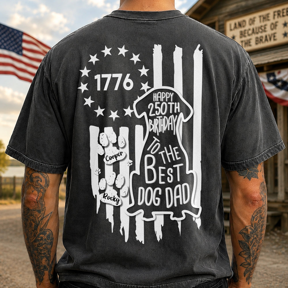 Personalized Happy 4th Of July To The Best Dog Dad Back Comfort Shirt LM32 669221