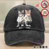 Custom Photo And Name Cat Washed Denim Baseball Cap For Cat Pet Lover HA75 897526