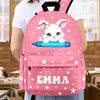Personalised Cartoon Penguin Raccoon Animals Name Backpack - Birthday Back to School Gift for Boys Girls HO82 902978