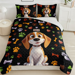 Custom Cute 3D Dog Paw Brick Pattern- 3D Inflated Effect Quilt Bedding Set LM32 897145