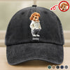 Custom Photo And Name Dog Washed Denim Baseball Cap For Dog Pet Lover HA75 897528