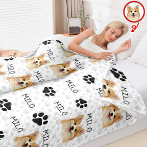Custom Photo And Name On Quilt Blanket For Dog Lover LM32 897303