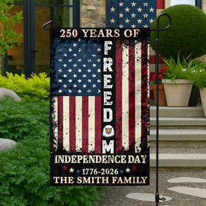 Custom Family Name 250 Years of Freedom 1776-2026 Independence Day Patriotic Garden Flag HO82 900940