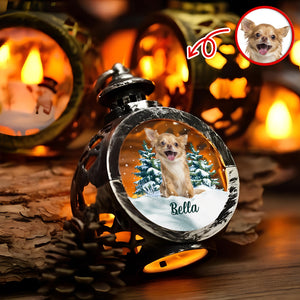 Custom Photo Christmas Candlelight Lantern Ornament For Dog Lovers HA75 897510