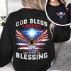 250 Years of Blessing Shirt, Patriotic God Bless America Eagle Back & Front Dark Shirt HO82 901054