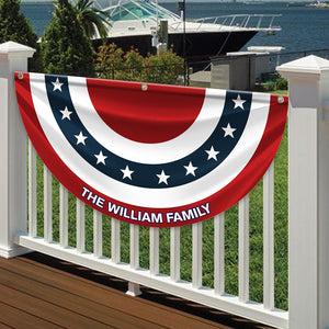 Custom Family Name America Non-Pleated Fan Flag TH10 896433
