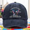 Custom Name America Proud Then And Now Washed Denim Baseball Cap CH07 910548