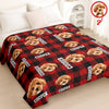 Custom Photo Name Dog Cat Christmas Pattern Quilt Blanket For Pet Lovers LM32 897151