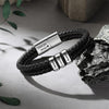 Personalized Kid Names Men's Braid 7-9 inch Leather Bracelet - Gift For Dad, Men's Jewelry, Husband's Gifts, Grandad Father's Day Gift HO82 902408
