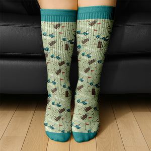 Personalized Golf Cart Crew Socks Funny Golfing Gift HO82 900800
