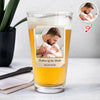 Custom Photo Father Of The Bride Beer Glass, Personalized Wedding Gift For Dad LM32 899983