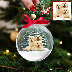 Custom Dog Photo 3D Ball Ornament For Christmas TH10 896071