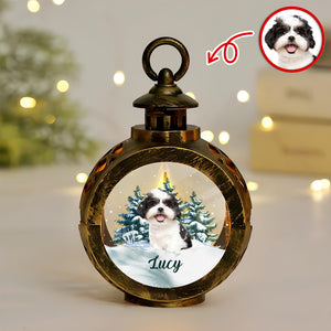 Custom Photo Christmas Candlelight Lantern Ornament For Dog Lovers HA75 897510