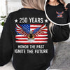 America 250th Anniversary Back & Front Dark Shirt | Bald Eagle Flag Tee for July 4th HO82 901058