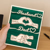 Custom Names Fist Bump Husband, Dad 2-Layered Wooden Plaque With Stand Gift For Dad, Husband HA75 921036