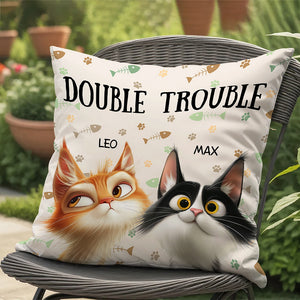 We're The Trouble Cat Pillow Personalized Gift HO82 893516