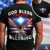 250 Years of Blessing Shirt, Patriotic God Bless America Eagle Back & Front Dark Shirt HO82 901054