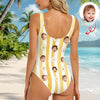 Custom Photo Striped Summer Pattern Swimsuit – Personalized Beachwear Gift HO82 902956