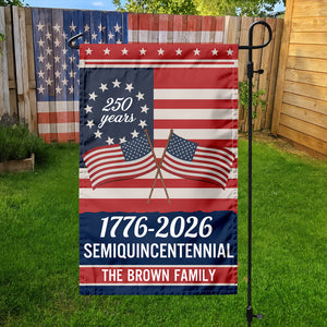 Custom Family Name Semiquincentennial 250th Anniversary Patriotic Garden Flag LM32 895865