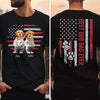 Custom Photo Best Dog Dad, Dog Mom Ever US Flag Back & Front Dark Shirt HA75 892396
