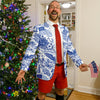 America 250th Anniversary Toile De Jouy Style Patriotic Men's Suit CH07 911028