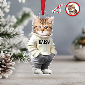 Custom Photo Cool Dog Cat Acrylic Ornament Gift For Dog Cat Lovers HA75 897146