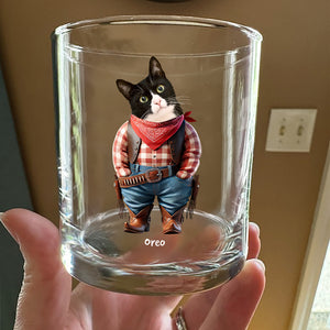 Custom Photo Cool Dog Cat in Dad’s Work Outfit Whiskey Glass Father's Day Gift HA75 892382