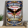 Custom Name 250th Anniversary God Bless America Eagle 1776–2026 Patriotic Metal Sign HA75 920840