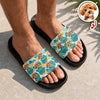 Custom Dog Photo Tropical Floral Summer Vibe Slide Sandals LM32 669119